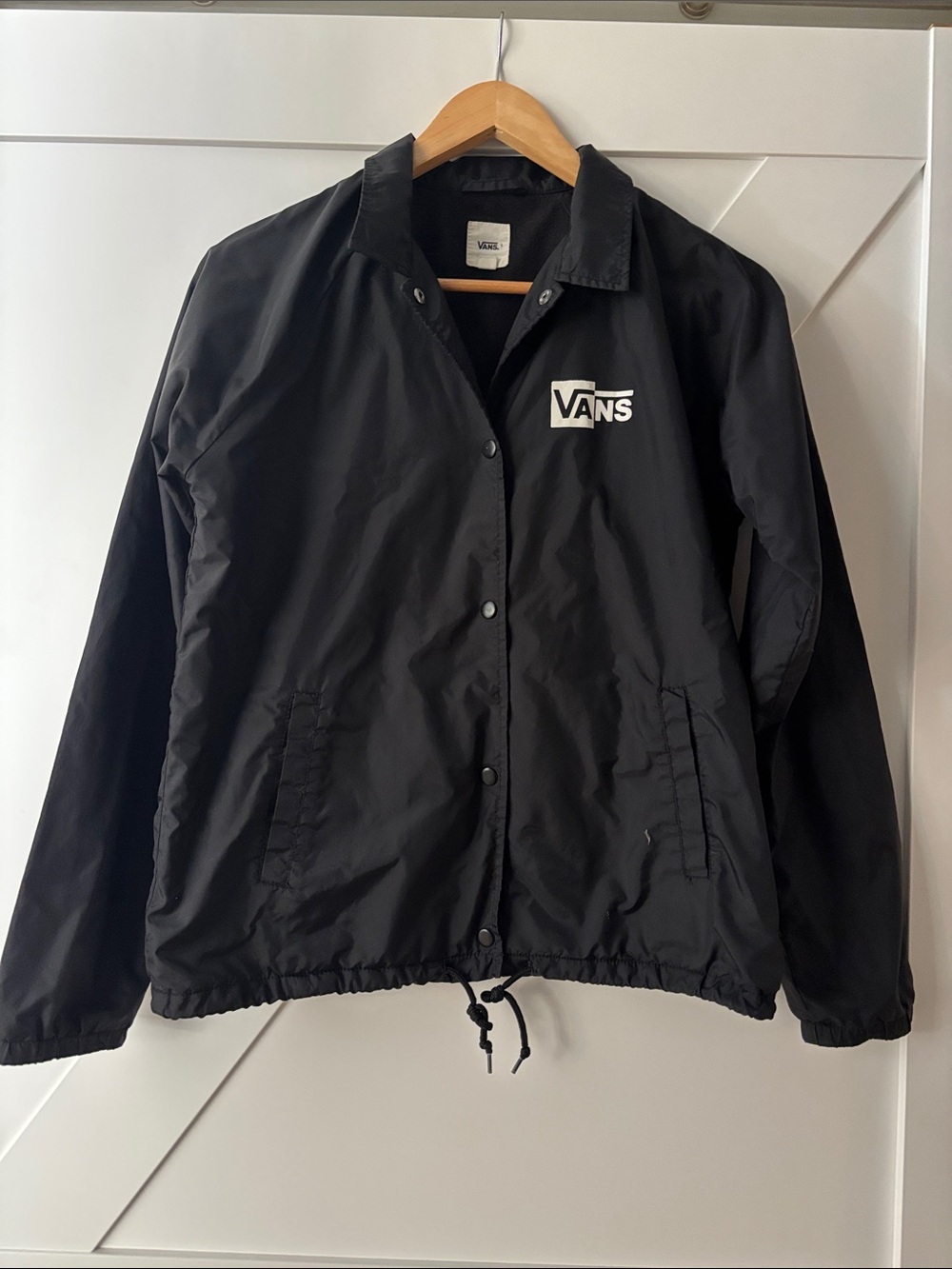 Boys or Girls Vans Black Logo Coach-Style Jacket